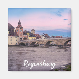 Historisk gammal stad i Regensburg, Tyskland Magnet