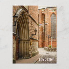 Historisk gata i Gamla Riga, Lettland Vykort