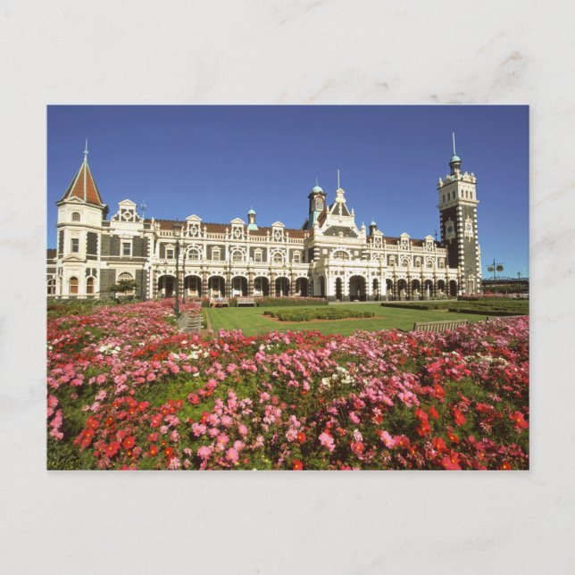 Historisk järnvägsstation, Dunedin, Nya Zeeland Vykort (Framsida)
