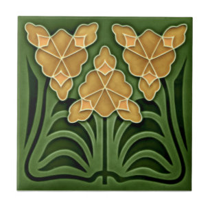 Historisk jugendstill Art nouveau Repro Faux Relie Kakelplatta