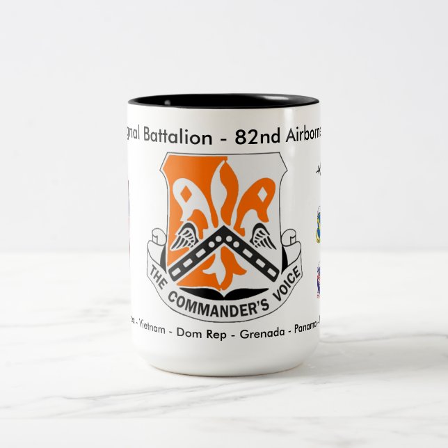 Historisk kaffemugg för 82nd Signal Battalion #1 (Center)