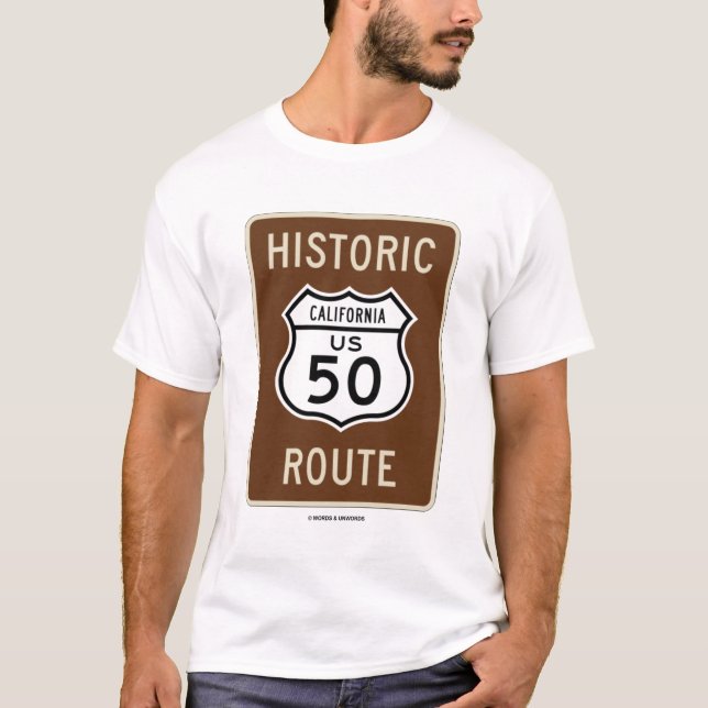 Historisk Kalifornien US 50 rutt (underteckna), Tee (Framsida)