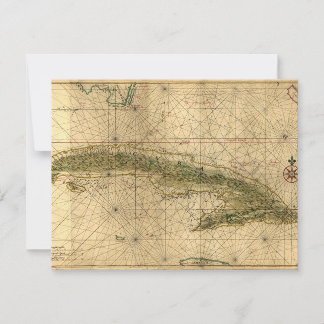 Historisk karta 1639 av Kuban av Joan Vinckeboons Inbjudningar (Framsida)