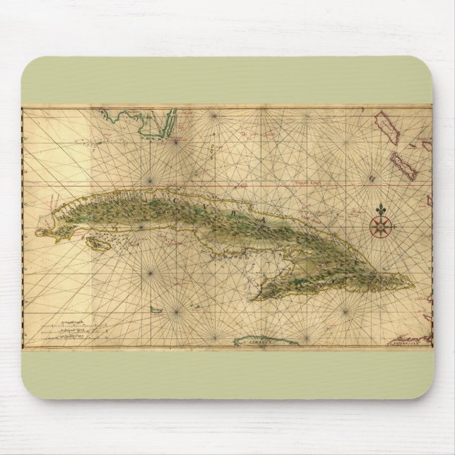 Historisk karta 1639 av Kuban av Joan Vinckeboons Musmatta (Framsidan)