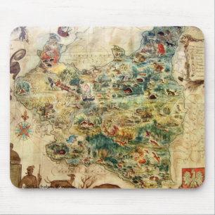 HISTORISK KARTA AV POLEN 1939 MOUSEPAD MUSMATTA