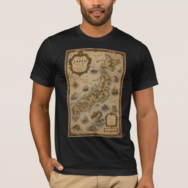 Historisk karta över Japan  T Shirt (Framsida)