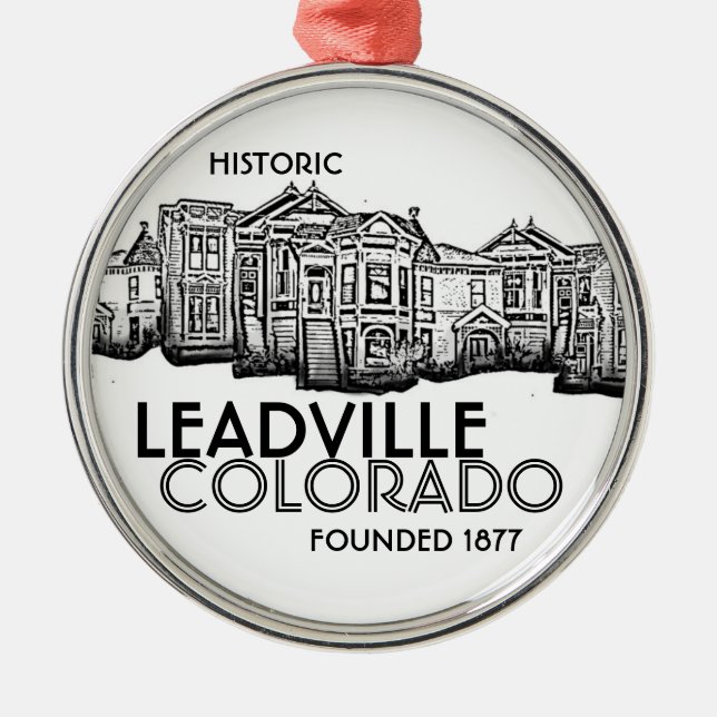 Historisk Leadville Colorado gammal townprydnad Julgransprydnad Metall (Framsidan)