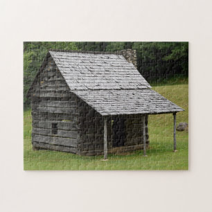 HISTORISK LOGGKABIN I SKOGEN JIGSAW PUZZLE PUSSEL