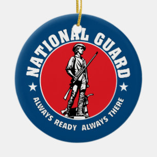 Historisk logotyp för armémedborgarevakt julgransprydnad keramik