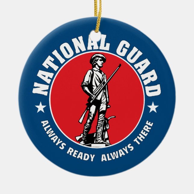 Historisk logotyp för armémedborgarevakt julgransprydnad keramik (Framsidan)