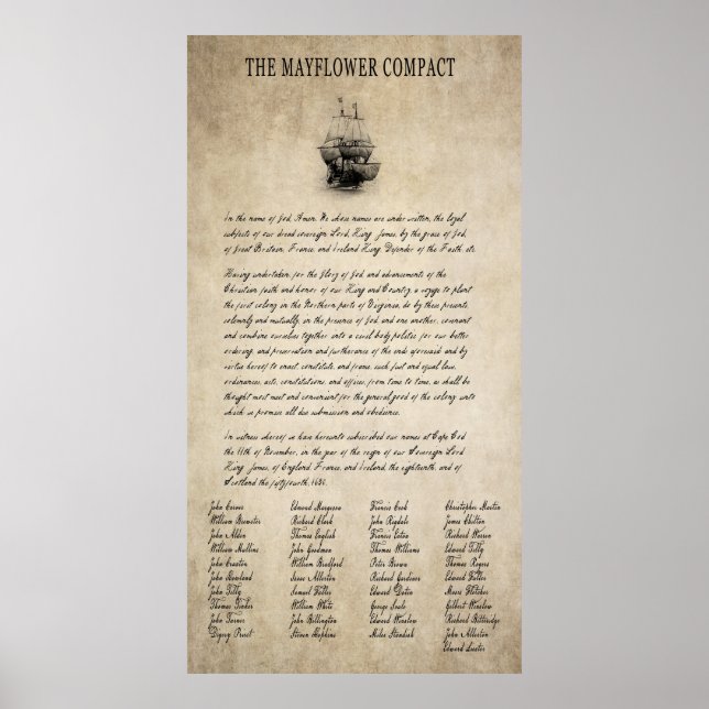 HISTORISK MAYFLOWER COMPACT 1620 POSTER (Framsidan)