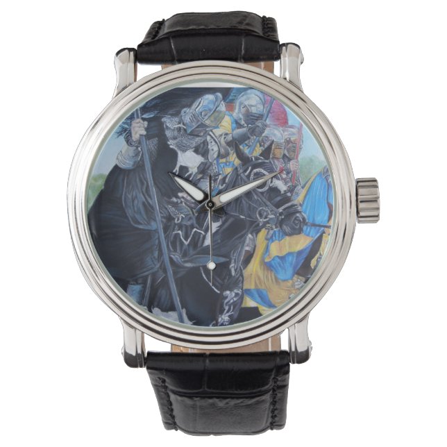 historisk medeltida knivar på hästar armbandsur (Framsida)