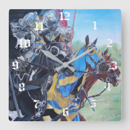 historisk medeltida knivar på hästar fyrkantig klocka