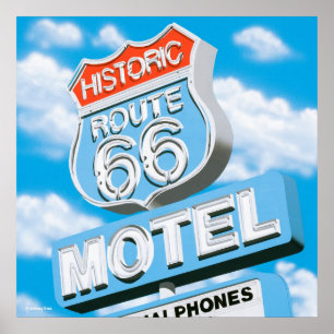 Historisk motellaffisch för rutt 66 poster