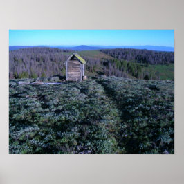 Historisk outhouse, vid Bred Butte Fire Lookout Poster