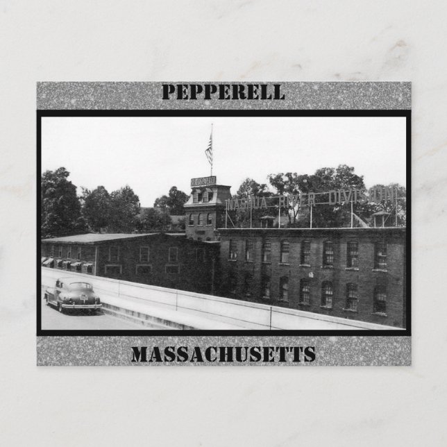 Historisk pappersbruk i Pepperell Massachusetts Vykort (Framsida)