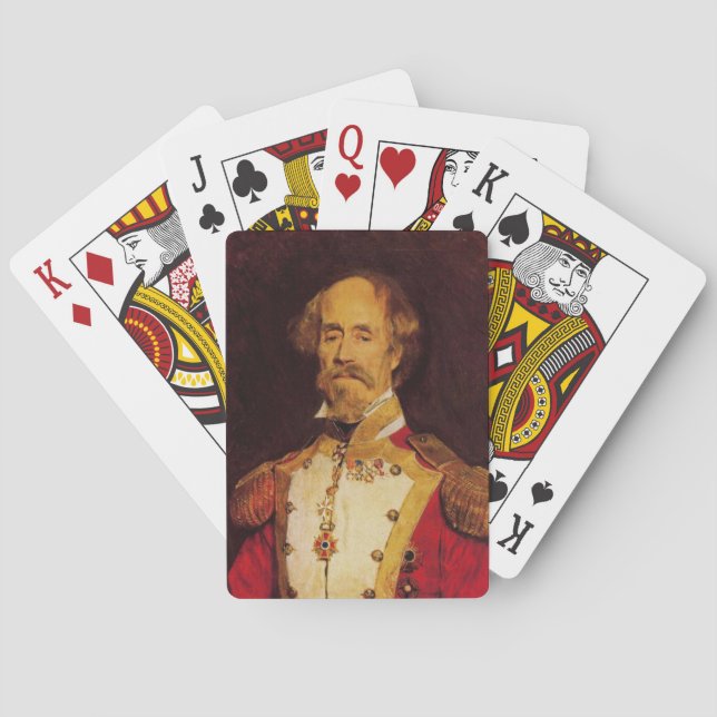 Historisk porträtt av en spansk general casinokort (Baksidan)