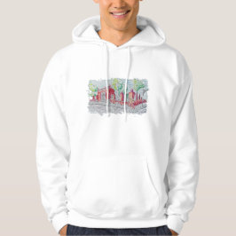 Historisk röd tegelentré hoodie