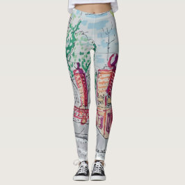 Historisk röd tegelentré leggings