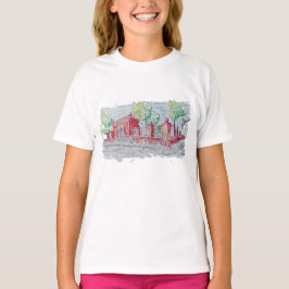 Historisk röd tegelentré t shirt