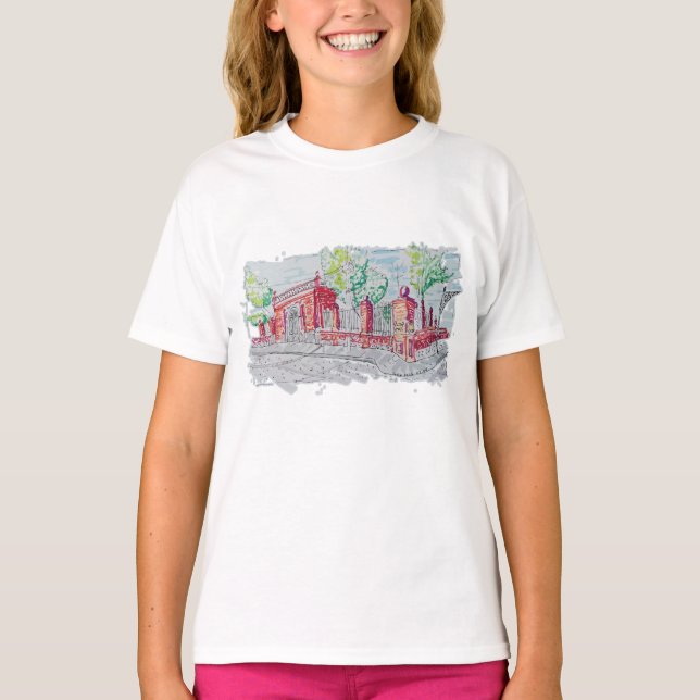 Historisk röd tegelentré t shirt (Framsida)