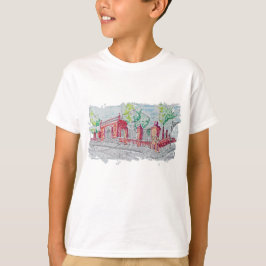 Historisk röd tegelentré t shirt