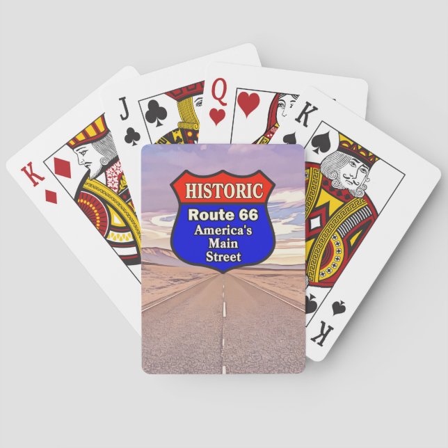 HISTORISK ROUTE 66 Klassiska spelkort (Baksidan)
