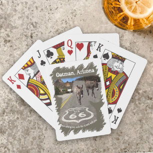 Historisk rutt 66 Oatman Arizona Burros på gatan Casinokort