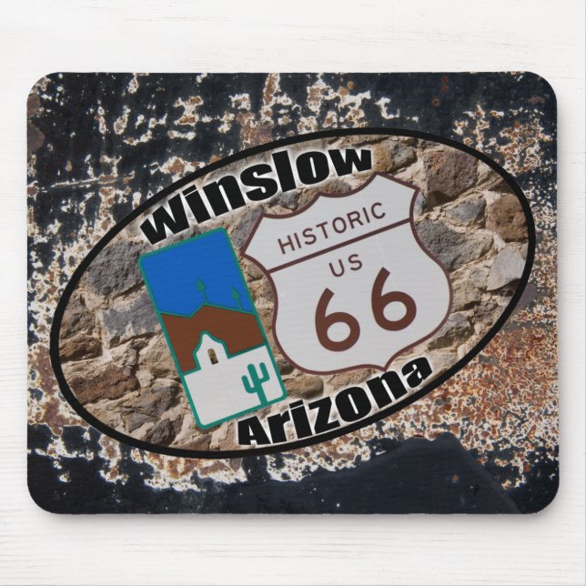 Historisk rutt 66 - Winslow, Arizona Musmatta (Framsidan)