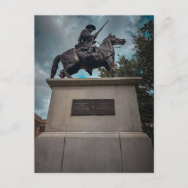 Historisk ryttarstaty av soldat vykort