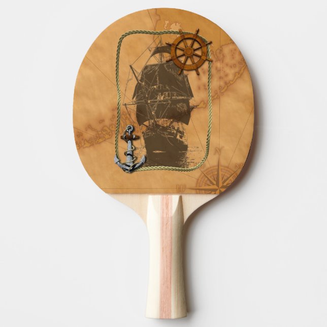 Historisk seglingfrakt pingisracket (Framsidan)