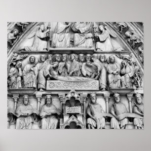 Historisk skulpterar kristen Notre Dame Paris Poster