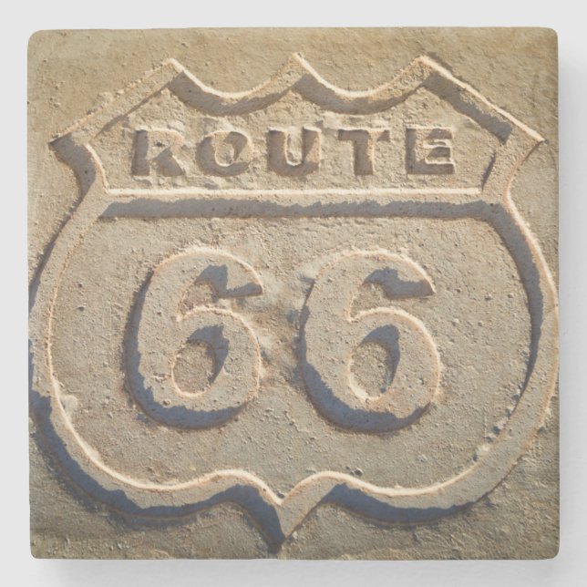 Historisk skylt för Route 66, Arizona Stenunderlägg (Framsidan)