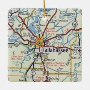 Historisk Tallahassee Karta Julgransprydnad Keramik