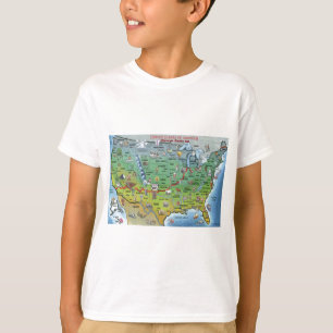 Historisk tecknadkarta för rutt 66 t shirt
