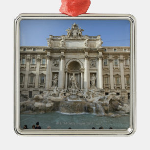 Historisk Trevi-fontän i Rome, italien Julgransprydnad Metall