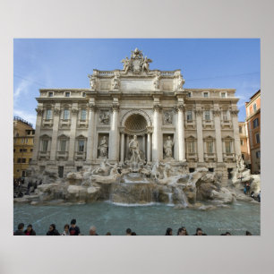 Historisk Trevi-fontän i Rome, italien Poster