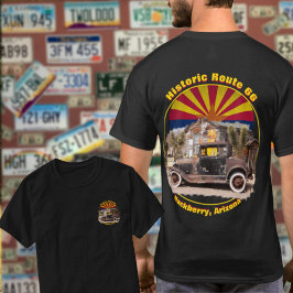 Historisk väg 66 Hackberry, Arizona Front Back T Shirt