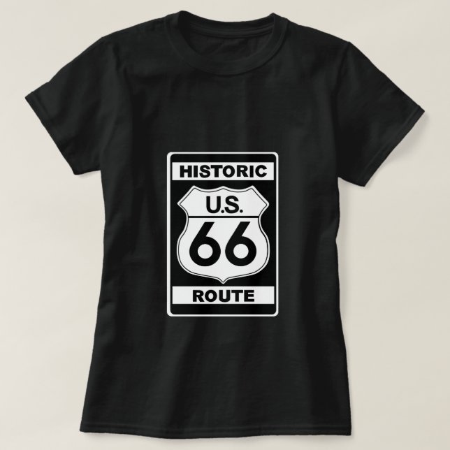 Historisk väg 66 T-shirt Dam Black (Design framsida)