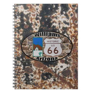 Historisk ~ Williams, Arizona för rutt 66 Anteckningsbok Med Spiral