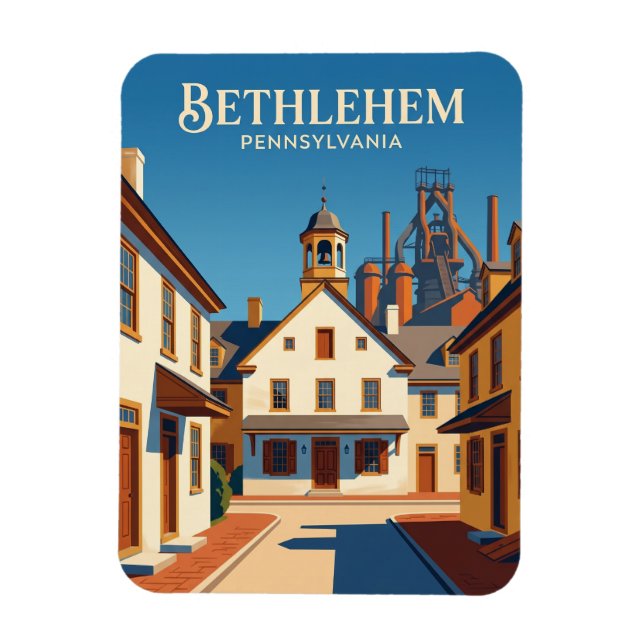 Historiska Bethlehem USA Magnet (Vertikal)