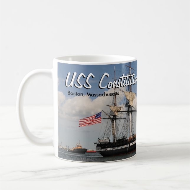 Historiska Boston USS Constitution Kaffemugg (Vänster)