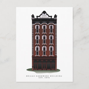 Historiska Briggs Hardware Building vykort