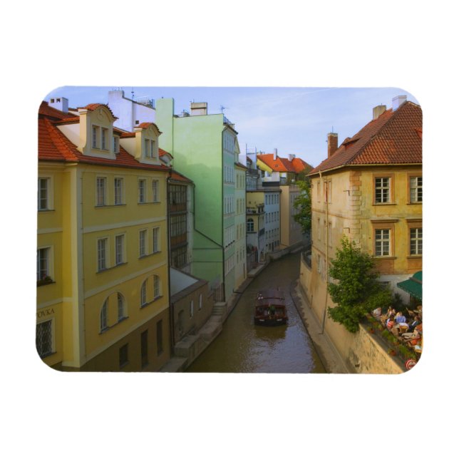 Historiska byggnader med kanal, Prag, Tjeckien Magnet (Horisontell)