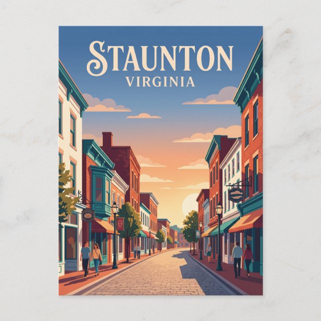 Historiska centrala Staunton USA Vykort (Framsida)