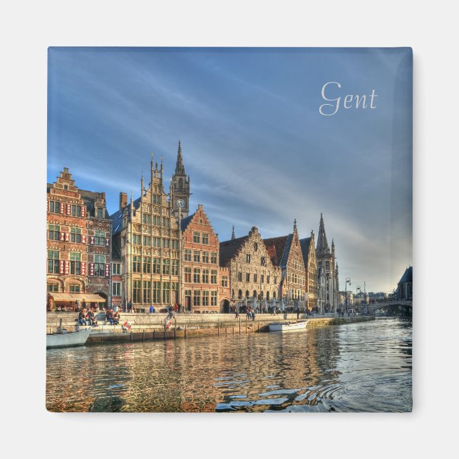 Historiska centrum i Gent, Belgien Magnet (Framsidan)