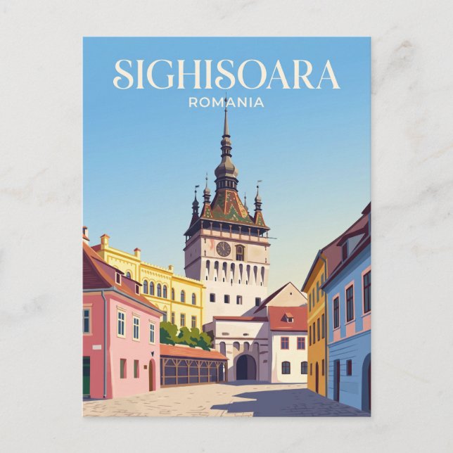 Historiska centrumet i Sighisoara Rumänien Vykort (Framsida)