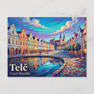 Historiska centrumet i Telč Tjeckien Vykort