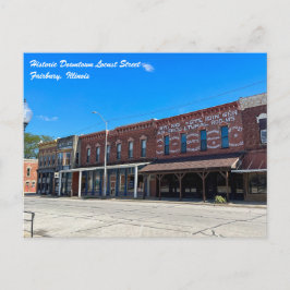 Historiska Downtown Fairbury Illinois Vykort