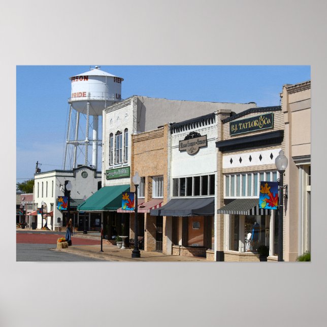 Historiska Downtown Henderson, Texas Poster (Framsidan)